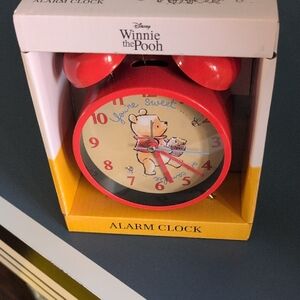 Disney Winnie the Pooh Red and Yellow Alarm Clock